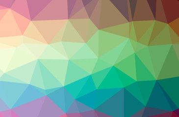 Illustration of abstract Blue, Green, Pink, Purple, Red, Yellow horizontal low poly background. Beautiful polygon design pattern.