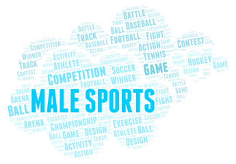 Obraz premium Male Sports word cloud.