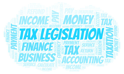 Fototapeta premium Tax Legislation word cloud.