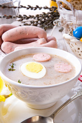 Obraz na płótnie Canvas Zurek delicious easter soup after polish style
