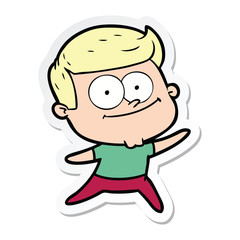 Fototapeta premium sticker of a cartoon happy man