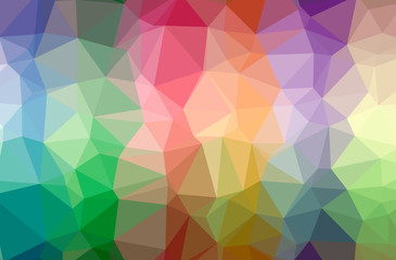 Illustration of abstract Green, Orange, Pink, Purple, Red, Yellow horizontal low poly background. Beautiful polygon design pattern.