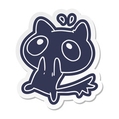 cartoon sticker kawaii of a shocked cat