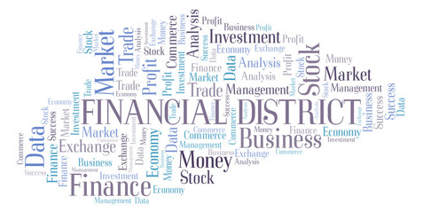 Obraz premium Financial District word cloud.