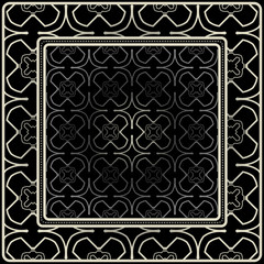 Fashion Design Print With Geometric Pattern. Vector Illustration. Black silver color