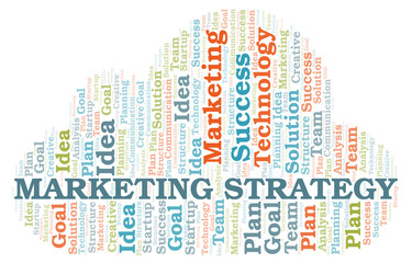 Marketing Strategy word cloud.