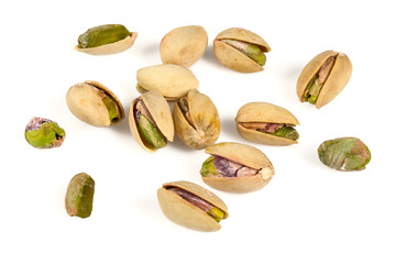 pistachio nuts isolated on white background