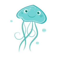 Jellyfish. Funny Alphabet, Animal Vector Illustration