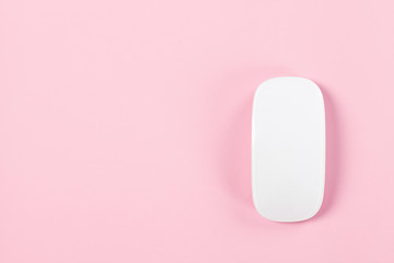 Wireless Computer Mouse On Pink Background