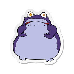 sticker of a cartoon fat frog