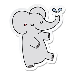 sticker of a cartoon dancing elephant
