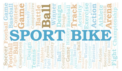 Obraz premium Sport Bike word cloud.