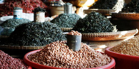 Dry beans,cereals, sold in market