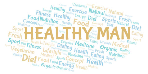 Fototapeta premium Healthy Man word cloud.