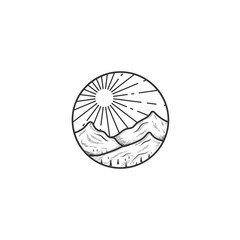 mountain and sunburst logo inspirations
