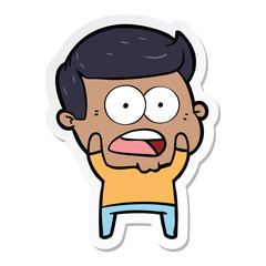 sticker of a cartoon shocked man