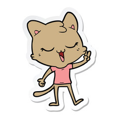 sticker of a cartoon cat