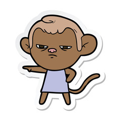 sticker of a cartoon monkey