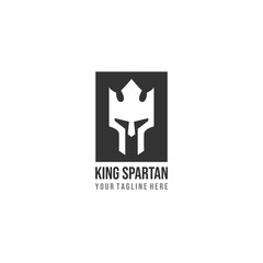 king spartan logo designs with crown logo