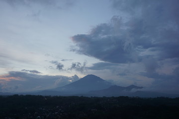 landscape of the blue afternoon sky