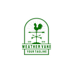 weather vane logo design in vintage style - obrazy, fototapety, plakaty