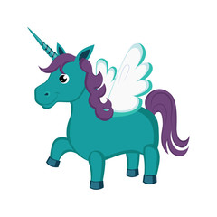 Unicorn. Funny Alphabet, Animal Vector Illustration
