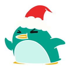 christmas cartoon of kawaii penguin