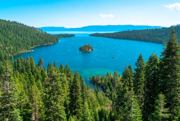 Fototapeta na wymiar Emerald Bay at Lake Tahoe, California, USA