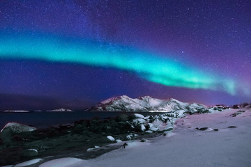 Fototapeta na wymiar bunte Nordlichter im Norden, Norwegen 