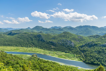 The picturesque river Crnojevic flows among the mountains.