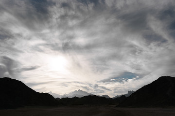 cloudy sky over the mountains
