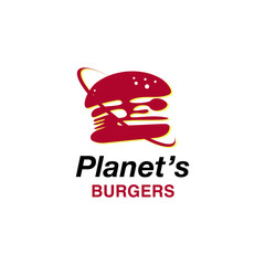 burgers logo designs with spoon and fork symbol