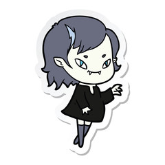 sticker of a cartoon friendly vampire girl
