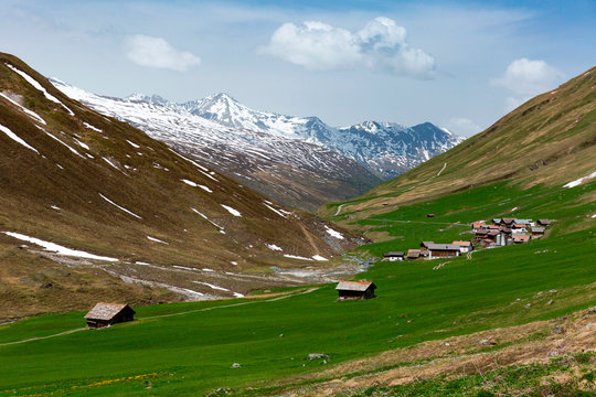 Alpine village of Juf, val d'Avers, Canton Grisons, Switzerland, Europe