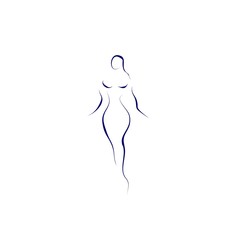 silhouette of a woman vector line illustration