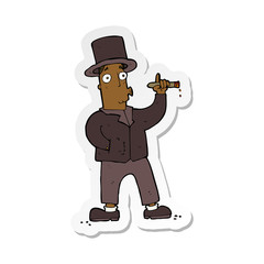 sticker of a cartoon smoking gentleman