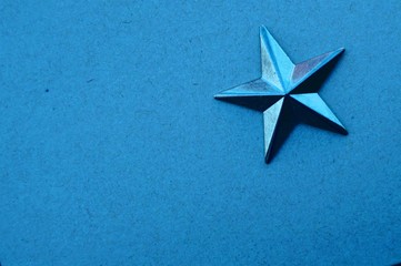 blue star on the blue background
