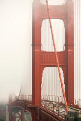 San Francisco, CA / USA: The Golden Gate Bridge under the fog