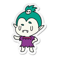 sticker cartoon kawaii of cute vampire girl
