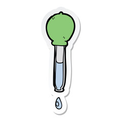 sticker of a cartoon pipette