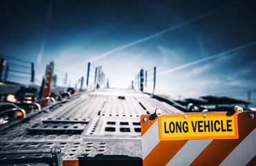 platform of flat bed tow truck. Roadside service