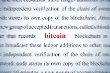 bitcoin zooming on word