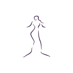 elegant woman shape vector illustration silhouette