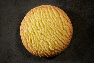Shortbread cookie on black background