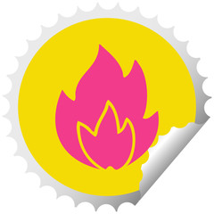 circular peeling sticker cartoon fire