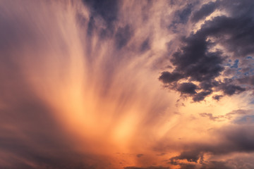 Storm cloud with blue sky background. Nature weather, cloud blue sky and sun