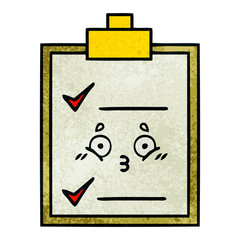 retro grunge texture cartoon check list