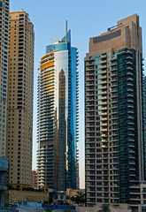 Dubai Marina bay view skyscrapers, Dubai, United Arab Emirates
