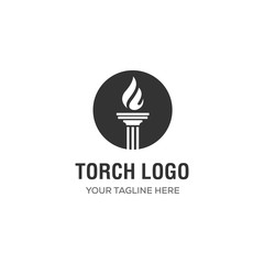 Elegant Luxury Torch Flame logo design inspiration -