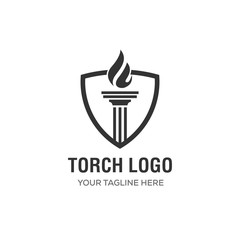 Elegant Luxury Torch Flame logo design inspiration -